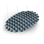 Acoustic Ceiling Sound Trap - 1200mm x 1800mm Oval - Pacific Blue | Peacock Green