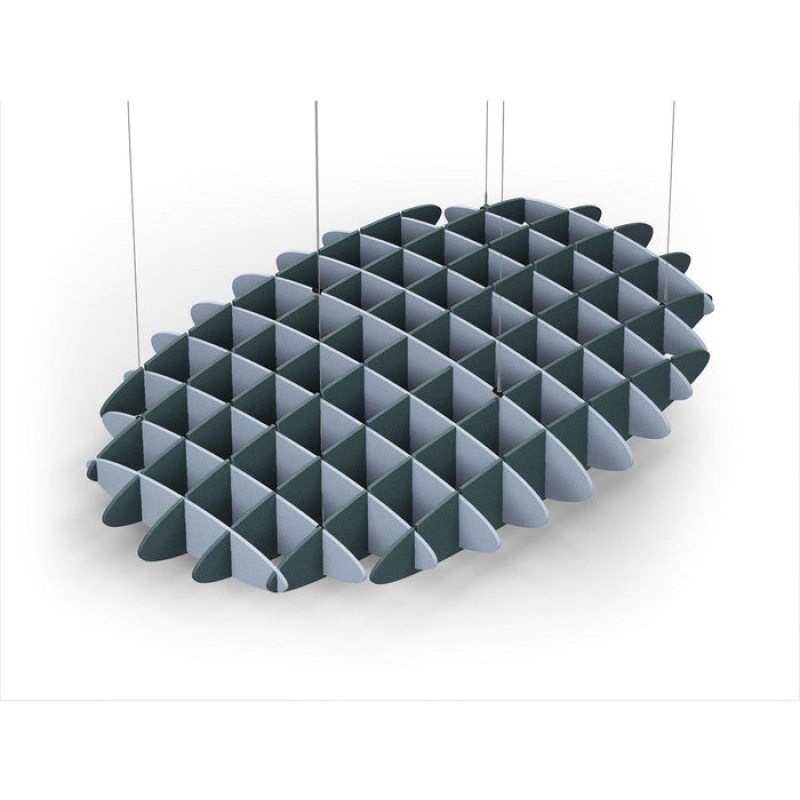 Acoustic Ceiling Sound Trap - 1200mm x 1800mm Oval - Pacific Blue | Peacock Green