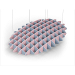 Acoustic Ceiling Sound Trap - 1200mm x 1800mm Oval - Pacific Blue | Pink