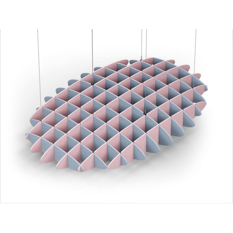 Acoustic Ceiling Sound Trap - 1200mm x 1800mm Oval - Pacific Blue | Pink