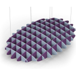Acoustic Ceiling Sound Trap - 1200mm x 1800mm Oval - Pacific Blue | Purple