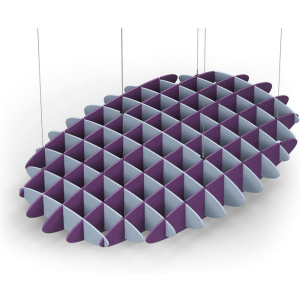Acoustic Ceiling Sound Trap - 1200mm x 1800mm Oval - Pacific Blue | Purple