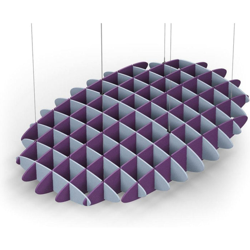 Acoustic Ceiling Sound Trap - 1200mm x 1800mm Oval - Pacific Blue | Purple
