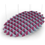 Acoustic Ceiling Sound Trap - 1200mm x 1800mm Oval - Pacific Blue | Royal Pink