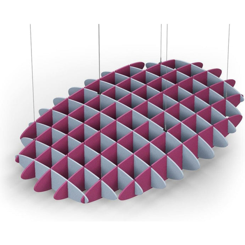 Acoustic Ceiling Sound Trap - 1200mm x 1800mm Oval - Pacific Blue | Royal Pink