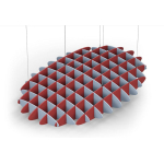 Acoustic Ceiling Sound Trap - 1200mm x 1800mm Oval - Pacific Blue | Red