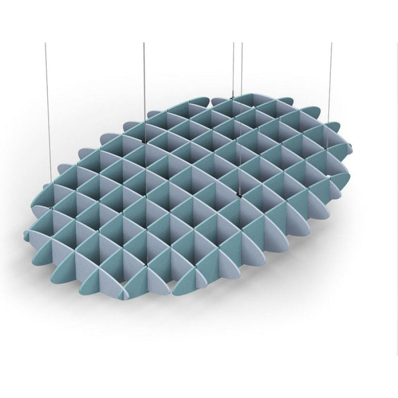 Acoustic Ceiling Sound Trap - 1200mm x 1800mm Oval - Pacific Blue | Sky Blue