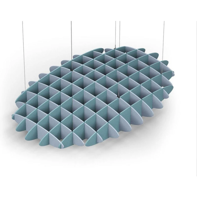 Acoustic Ceiling Sound Trap - 1200mm x 1800mm Oval - Pacific Blue | Sky Blue