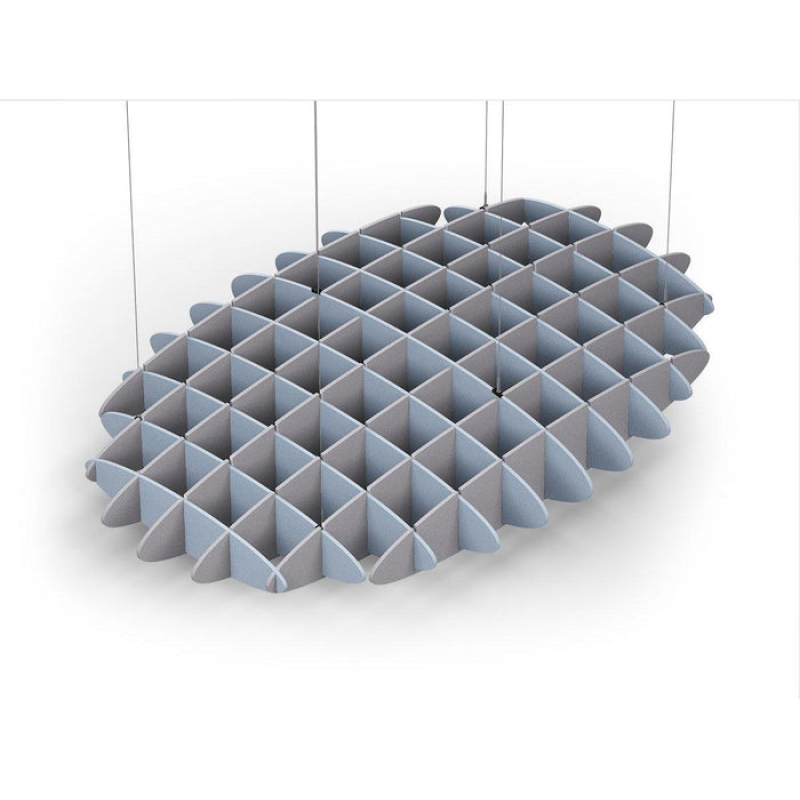 Acoustic Ceiling Sound Trap - 1200mm x 1800mm Oval - Pacific Blue | Slate Grey
