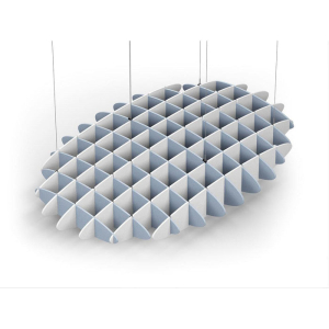 Acoustic Ceiling Sound Trap - 1200mm x 1800mm Oval - Pacific Blue | White