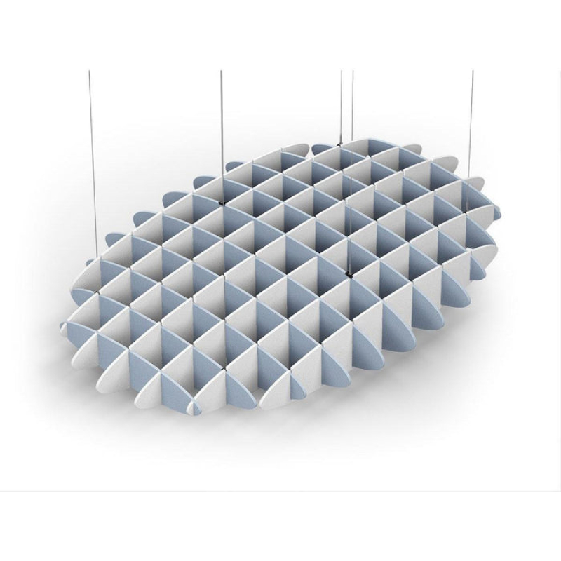 Acoustic Ceiling Sound Trap - 1200mm x 1800mm Oval - Pacific Blue | White