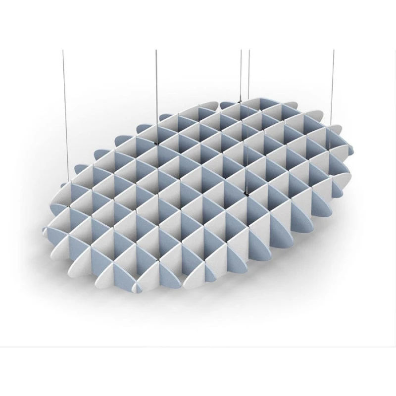 Acoustic Ceiling Sound Trap - 1200mm x 1800mm Oval - Pacific Blue | White