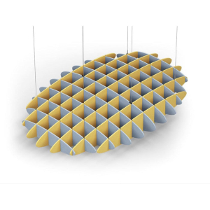 Acoustic Ceiling Sound Trap - 1200mm x 1800mm Oval - Pacific Blue | Yellow