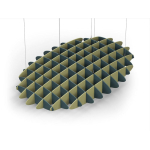 Acoustic Ceiling Sound Trap - 1200mm x 1800mm Oval - Peacock Green | Banana Green