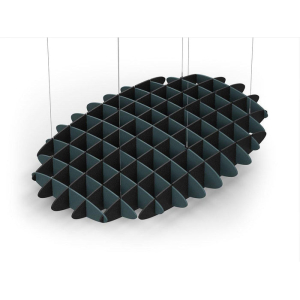 Acoustic Ceiling Sound Trap - 1200mm x 1800mm Oval - Peacock Green | Black