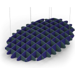 Acoustic Ceiling Sound Trap - 1200mm x 1800mm Oval - Peacock Green | Blue