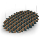 Acoustic Ceiling Sound Trap - 1200mm x 1800mm Oval - Peacock Green | Brown