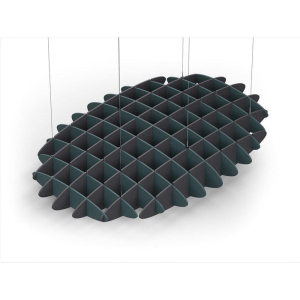 Acoustic Ceiling Sound Trap - 1200mm x 1800mm Oval - Peacock Green | Charcoal Grey
