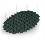Acoustic Ceiling Sound Trap - 1200mm x 1800mm Oval - Peacock Green | Dark Green