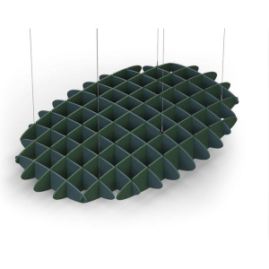Acoustic Ceiling Sound Trap - 1200mm x 1800mm Oval - Peacock Green | Dark Green
