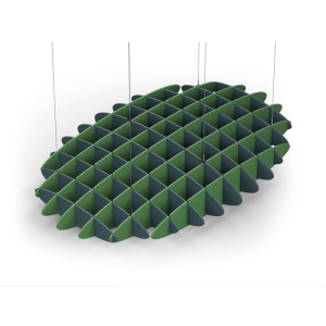 Acoustic Ceiling Sound Trap - 1200mm x 1800mm Oval - Peacock Green | Green
