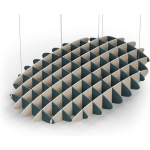 Acoustic Ceiling Sound Trap - 1200mm x 1800mm Oval - Peacock Green | Natural