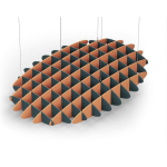 Acoustic Ceiling Sound Trap - 1200mm x 1800mm Oval - Peacock Green | Orange