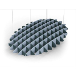 Acoustic Ceiling Sound Trap - 1200mm x 1800mm Oval - Peacock Green | Pacific Blue