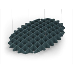 Acoustic Ceiling Sound Trap - 1200mm x 1800mm Oval - Peacock Green