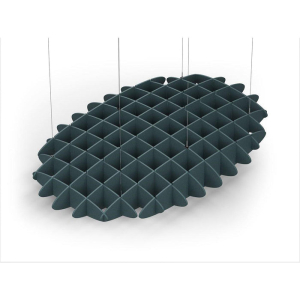 Acoustic Ceiling Sound Trap - 1200mm x 1800mm Oval - Peacock Green