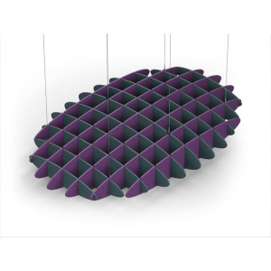 Acoustic Ceiling Sound Trap - 1200mm x 1800mm Oval - Peacock Green | Purple