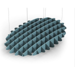 Acoustic Ceiling Sound Trap - 1200mm x 1800mm Oval - Peacock Green | Sky Blue