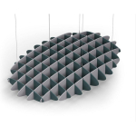 Acoustic Ceiling Sound Trap - 1200mm x 1800mm Oval - Peacock Green | Slate Grey