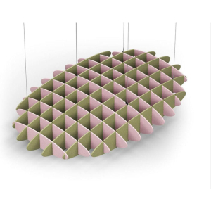 Acoustic Ceiling Sound Trap - 1200mm x 1800mm Oval - Pink | Banana Green