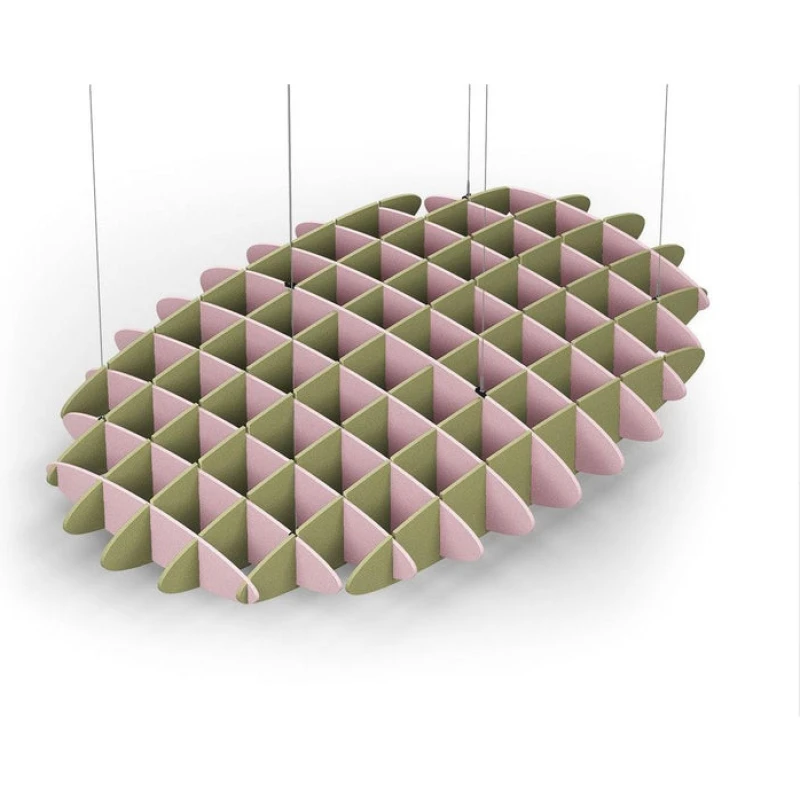 Acoustic Ceiling Sound Trap - 1200mm x 1800mm Oval - Pink | Banana Green