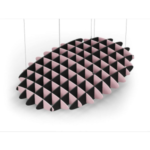 Acoustic Ceiling Sound Trap - 1200mm x 1800mm Oval - Pink | Black