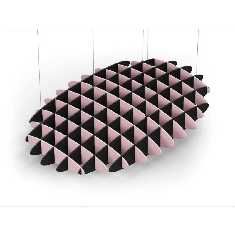 Acoustic Ceiling Sound Trap - 1200mm x 1800mm Oval - Pink | Black