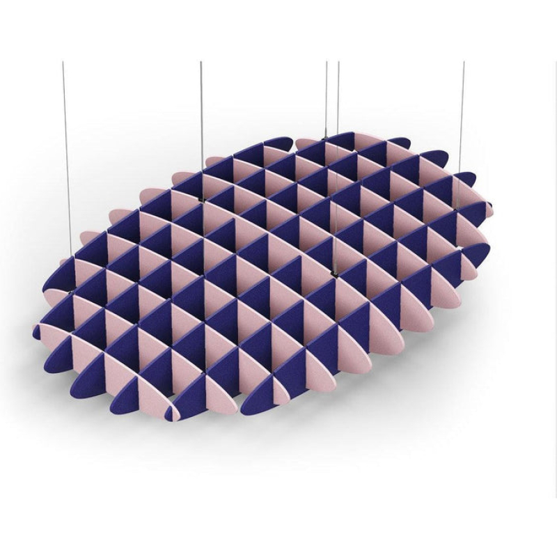 Acoustic Ceiling Sound Trap - 1200mm x 1800mm Oval - Pink | Blue