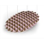 Acoustic Ceiling Sound Trap - 1200mm x 1800mm Oval - Pink | Brown