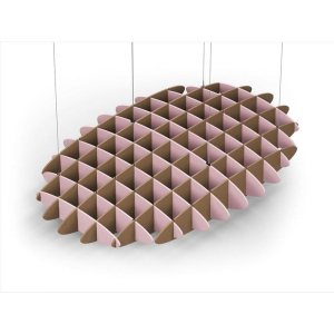 Acoustic Ceiling Sound Trap - 1200mm x 1800mm Oval - Pink | Brown