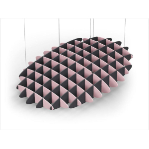 Acoustic Ceiling Sound Trap - 1200mm x 1800mm Oval - Pink | Charcoal Grey