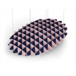 Acoustic Ceiling Sound Trap - 1200mm x 1800mm Oval - Pink | Dark Blue
