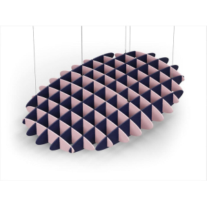 Acoustic Ceiling Sound Trap - 1200mm x 1800mm Oval - Pink | Dark Blue