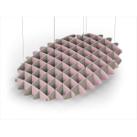Acoustic Ceiling Sound Trap - 1200mm x 1800mm Oval - Pink | Dark Beige