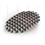 Acoustic Ceiling Sound Trap - 1200mm x 1800mm Oval - Pink | Dark Green