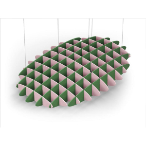 Acoustic Ceiling Sound Trap - 1200mm x 1800mm Oval - Pink | Green