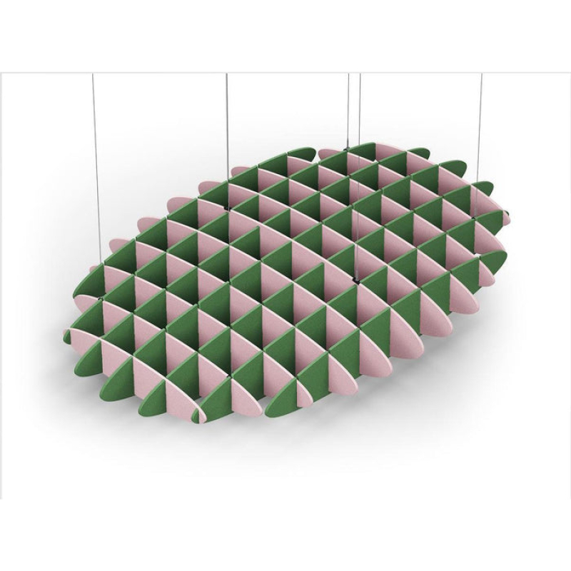 Acoustic Ceiling Sound Trap - 1200mm x 1800mm Oval - Pink | Green
