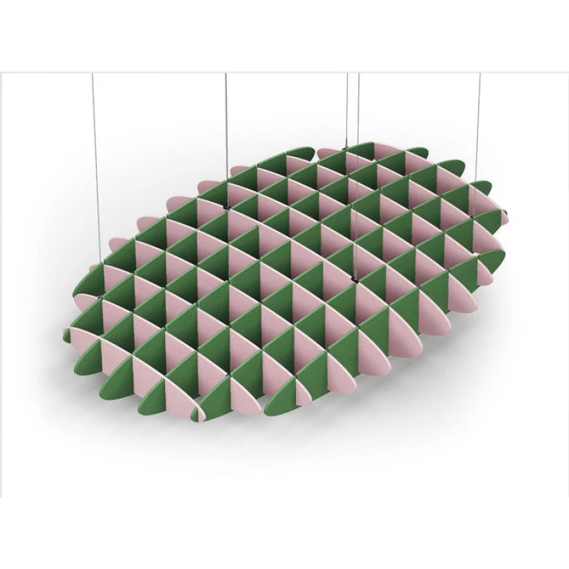 Acoustic Ceiling Sound Trap - 1200mm x 1800mm Oval - Pink | Green