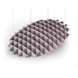 Acoustic Ceiling Sound Trap - 1200mm x 1800mm Oval - Pink | Grey
