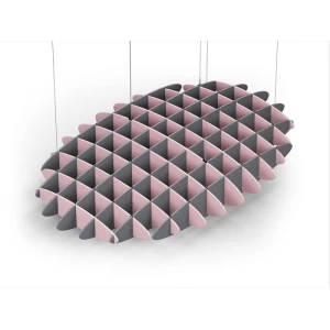 Acoustic Ceiling Sound Trap - 1200mm x 1800mm Oval - Pink | Grey